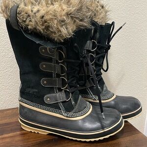 Sorel Black and Cream Winter Boots
